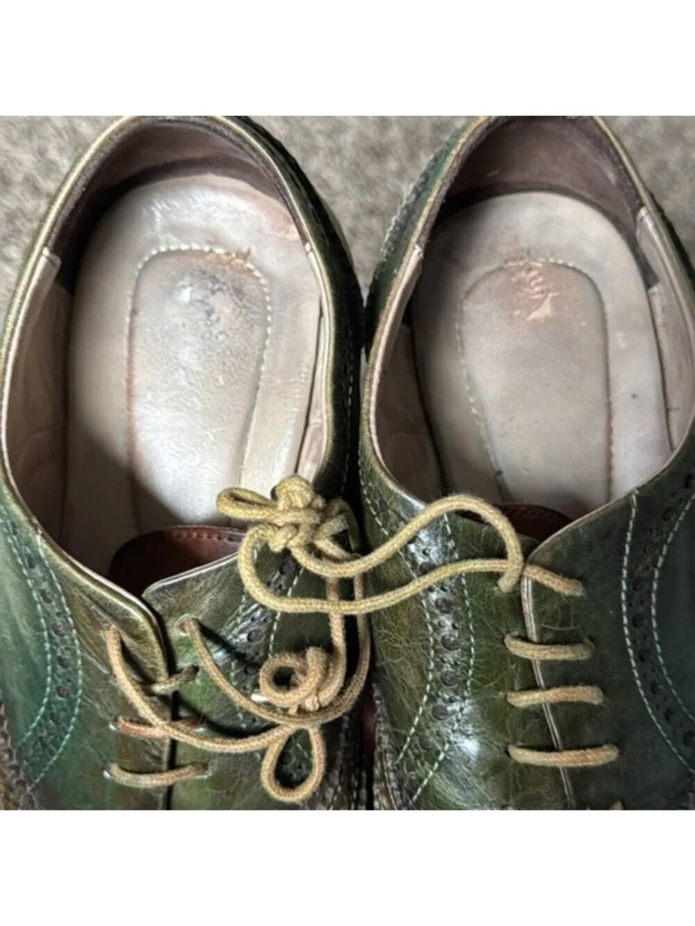 Lethato Wingtip Green Brown Men's Dress Shoe Size 9.5/10